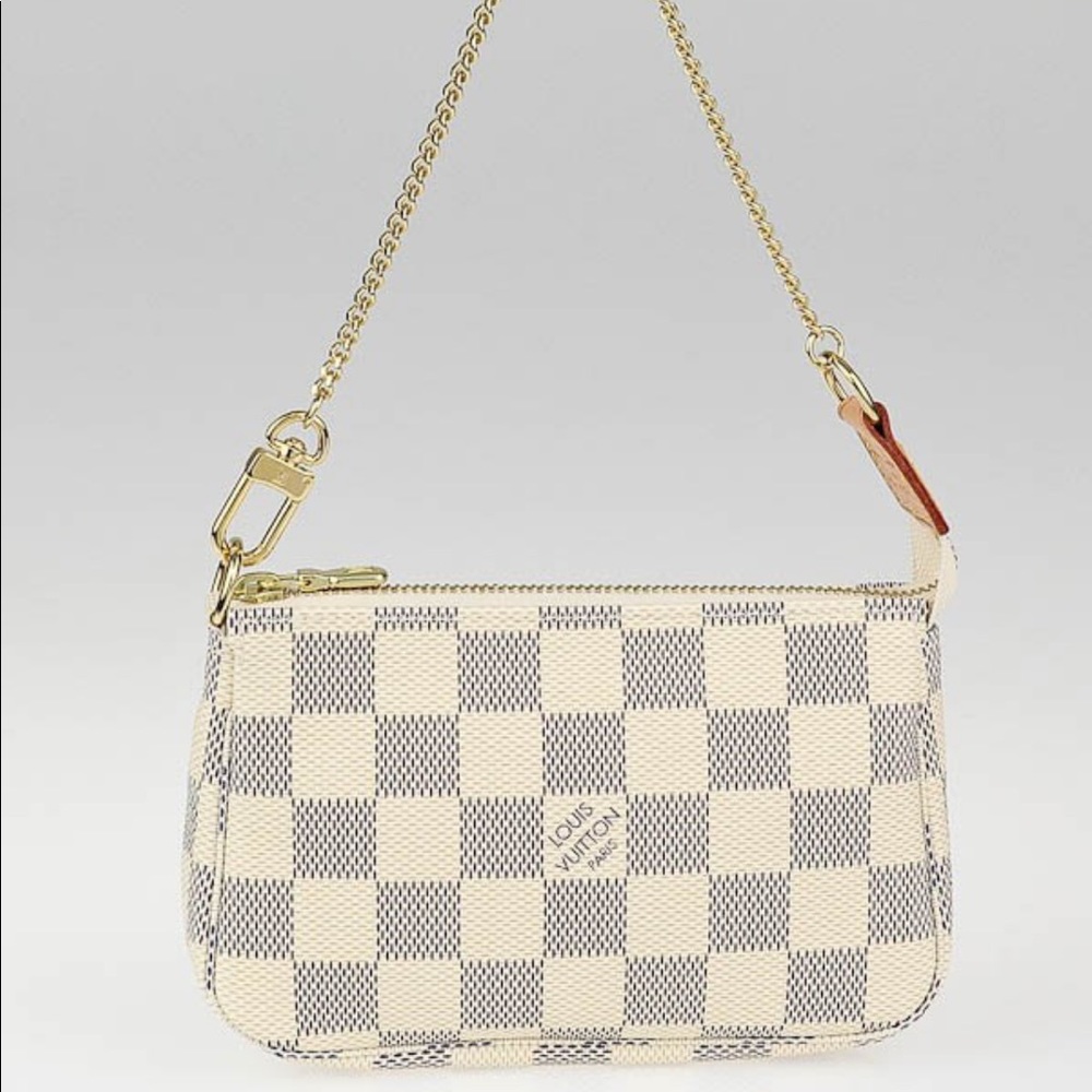 Authentic Louis Vuitton Damier Azur Mini Pochette